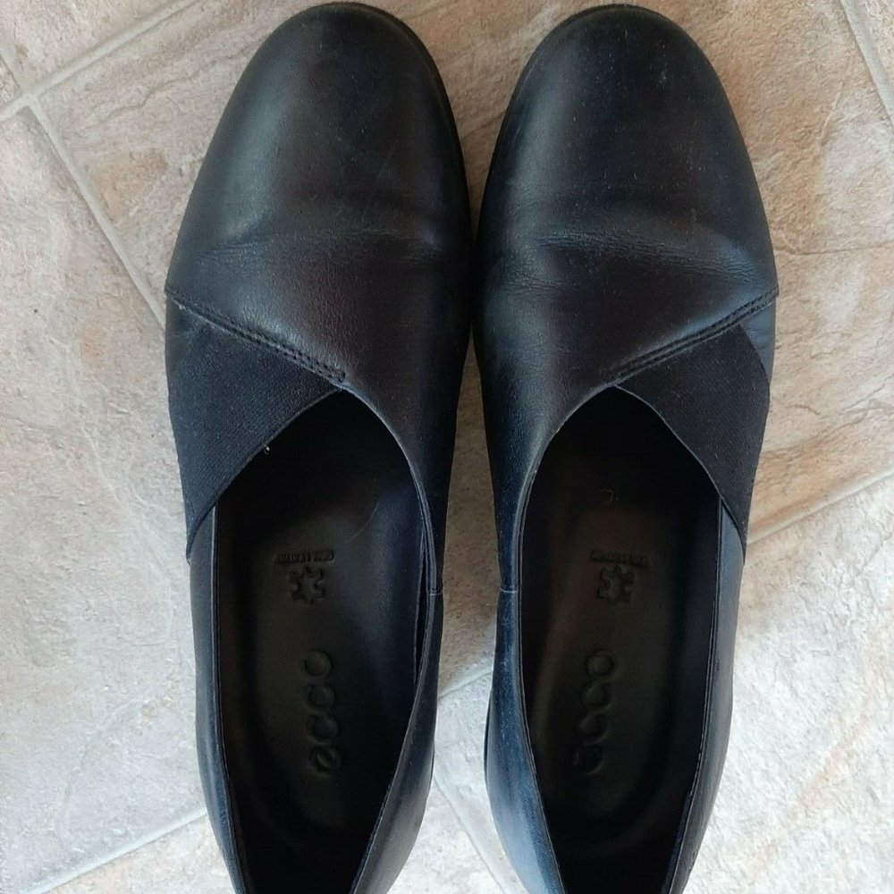 ECCO Felicia Wedge Black Leather EU 38 US 7.5